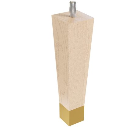 DESIGNS OF DISTINCTION 6" Square Tapered Leg with bolt and 1" Warm Bronze Ferrule - Hardwood 01241006MAWB6